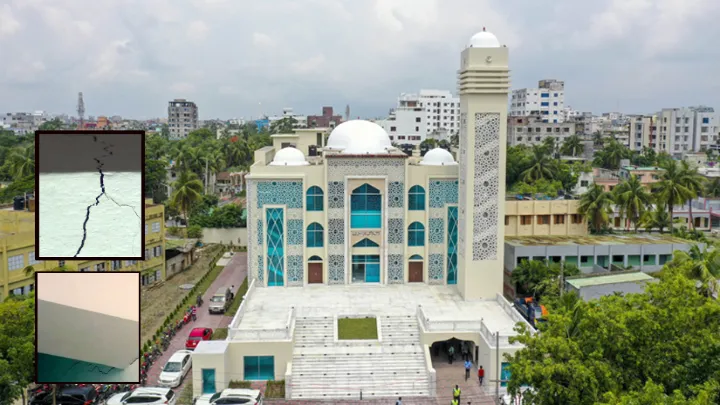 হস্তান্তরের আগেই হরিপুর মডেল মসজিদে ফাটল